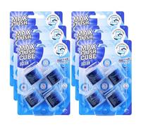6 Pack Max Flush Cube Toilet Cleaning Blocks - Coloured Water Cistern Block, Powerful Limescale Remover, Foaming Action Toilet Cleaner, Long-Lasting Fresh Fragrance In-Cistern Toilet Freshener - Ocean
