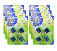 6 Pack Max Flush Cube Toilet Cleaning Blocks - Coloured Water Cistern, Powerful Limescale Remover, Foaming Action Toilet Cleaner, Long-Lasting Fresh Fragrance In-Cistern Toilet Freshener - Forest