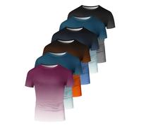 6 Pack Men's Big and Tall Shirts Summer Cotton Short Sleeve Tee Crew Neck Casual Top Basic Oversize T Shirts Mens Striped Shirt Short Sleeve T-Shirts (UK, Alpha, 5XL, Regular, Regular, #9)