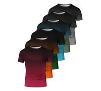 6 Pack Men's Big and Tall Shirts Summer Cotton Short Sleeve Tee Crew Neck Casual Top Basic Oversize T Shirts Mens Striped Shirt Short Sleeve T-Shirts (UK, Alpha, 5XL, Regular, Regular, #11)