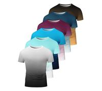 6 Pack Men's Big and Tall Shirts Summer Cotton Short Sleeve Tee Crew Neck Casual Top Basic Oversize T Shirts Mens Striped Shirt Short Sleeve T-Shirts (UK, Alpha, 5XL, Regular, Regular, #10)