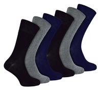IOMI - 6 Pack Mens Diabetic Bamboo Socks | Extra Wide Seamless Loose Non Elastic Socks (6-11, BNG)