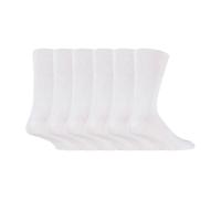 IOMI Mens 6 pack non elastic diabetic socks with hand linked toe seams - White Cotton - Size UK 6-11