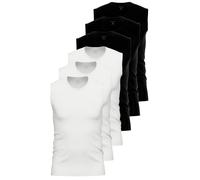 6 Pack Men's Sleeveless Vests Micro Modal by Ammann 10115 M-2XL Black and White