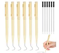6 Pack Metal Ballpoint Pens Retractabl Ballpoint Pens Smooth Writing Pens with 6 Replacement Refill Black Ink Biro Pen 1.0mm Medium Point Slim Gold Pen with Clip for Office Students Teachers Gifts