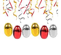 6 Pack Metallic Curling Ribbon for Christmas - Gold, Red, Silver 5mm x 10m Cord for Holiday Presents Wrapping, Crafts, and Party Decorations