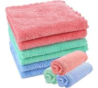 6 Pack Microfibre Face Cloth, Soft Reusable Makeup Remover Cloth for Face Cleansing, 12 x 12 Inch Flannel Face Cloths Towels for All Skin Types Make Up Removing, Multipurpose Wipes in 3 Colors