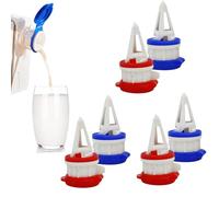 6 Pack Milk Bottle Pourer, Milk Jug Caps, Mil-k Top Pourers M-Ilk Top Pourers, Leak-Proof Spout with Lid, Easy Pouring for Paper Cartons, Family Gathering, Breakfast, Kitchen, Dairy Shoppe Use