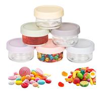 6 Pack Mini Bites Snack Pots,80ml Stackable Food Storage Jar,Glass Jars With Lids,Mason Jars,SmallCanning Jar,Reusable,for Snack,Kitchen Food Storage