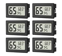 6-Pack Mini Hygrometer Indoor Humidity Meter, Mini Digital Thermometer Humidity Meter Gauge Sensor Monitor Fahrenheit (℉) for Humidifiers Dehumidifiers Humidors Reptile Thermostat Jars Reptile Fridge