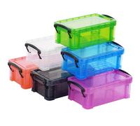 6-Pack Mini Plastic Boxes With Locking Lids, Clear Organizer Storage Containers For Jewelry, Crafts, Stationery, Sewing