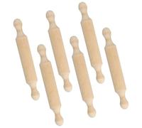 6 Pack Mini Rolling Pins,Small Wooden Kids Rolling Pins with 2 Rollers Handle for Baking Playdough Dough Non-Stick Rollers Clay Craft Tools for Kitchen Child Christmas Gifts Cookie Pastry Easter Pie