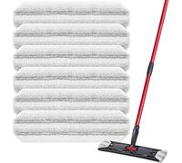 6 Pack Mop Head Replacement Pads Compatible with Vileda/O-Cedar H2PrO Flat Mops System, Washable & Reusable Microfiber Mop Heads Replacements for H2prO Mop Refills - Safe for Various Floors (Black)