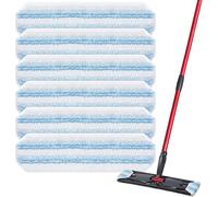 6 Pack Mop Head Replacement Pads Compatible with Vileda/O-Cedar H2PrO Flat Mops System, Washable & Reusable Microfiber Mop Heads Replacements for H2prO Mop Refills - Safe for Various Floors (Blue)