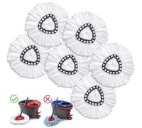 6 Pack Mop Heads Replacements for O-Cedar, Mop Replace Head Refills, Easywring Spin Mop Heads Replacements, Easy-to-Replace, Microfiber, Machine Washable, Easy Cleaning, White