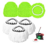 6 Pack Mop Heads Replacements for Vileda 1 Tank System,Triangle Spin Mop Refill Replace Head ,Microfiber & Chenille, Machine Washable and Safe for Cleaning All Hard-surfaced Floors