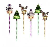 6-Pack Moving Christmas Lights, LED Waterproof Pathway Stake Lights, Solar & Battery Powered, Warm Glow Outdoor/Indoor Yard Porch Garden Décor, IP65, Easy Install (A,Storage Battery)