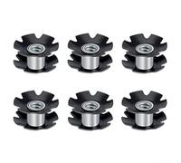 6-Pack MTB Road Bike Stem Core Nut 28.6mm | 6pcs value pack, 28.6mm fit, high-strength steel, black finish, for road and mtb compatible