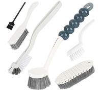6 Pack Multipurpose Household Cleaning Brush Set, Deep Cleaning Brush Set with Grips Dish Brush, Scrub Brush, Bottle Brush, Shoe Brush, Groove Gap Brush, Keyboard Brush for Kitchen Bathroom (B)