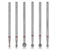6-Pack Nail Drill Bit, 3/32 Inch Cuticle Cleaning Ball Head Nail Drill for Gel Nails, Professional Drill Diamond Nail Drill Bits Set For Acrylic Manicure Pedicure, Nail Pedicure