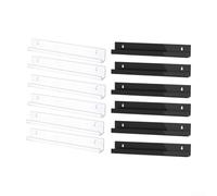 6 Pack Narrow Floating Shelves for Vinyl Record Wall Display with Front Lip and Reinforced Mounting Hardware to Keep Records and Collectibles Securely in Place (Transparent)