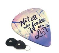 6 Pack Not All Those Who Wander Are Lost Guitar Picks - 0.46 0.71 0.93 mm Includes Cool Guitar Picks Thin Medium Heavy Thickness, Electric Guitar Picks for Acoustic Guitar Bass Ukulele