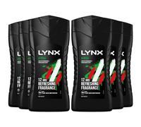 6 pack of 225ml Lynx Africa Bodywash with 12 Hour Refreshing Fragrance Squeezed Mandarin and Sandalwood Scent with Plant-based Moisturisers, Keep Smelling Irresistible!, Regular