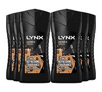 6 Pack of 225ml Lynx Leather and Cookies 12hrs Refreshing Fragrance Body wash That Smell fresh all-day, with Plant-based Moisturisers, Keep Smelling Irresistible!