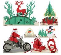 6 Pack of 3D Pop Up Christmas Cards | Greeting Holiday Note Cards with Envelopes for Xmas/New Year