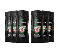 6 Pack of 500ml Lynx Africa Energy Boost Shower Gel Bodywash With 12 Hour Refreshing Fragrance