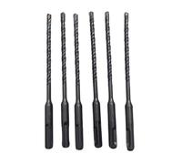 6 PACK OF, 6mm x 210mm, SDS Plus Masonry Drill Bits, Cross Tip, Masonry, Brick, Concrete