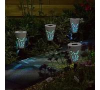 6 Pack of Colour Changing Butterfly Silhouette Solar Stake Lights 35cm Marco Paul Multi One Size