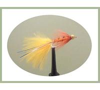6 Pack of Goldhead Orange Blue Flash Damsel Size 10, Trout Flies