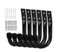 6 Pack of Heavy Duty Utility Hooks for Garage, for Efficiently Organizing Tools and Equipment in Various Spaces