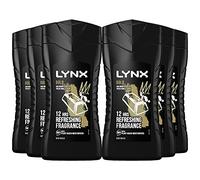 6 Pack of Lynx 12 Hour Refreshing Fragrance Gold Oud Wood and Vanilla Body wash with Plant-based Moisturisers & Dual Action Power, Keep Smelling Irresistible!
