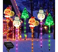 6-Pack of Moving Christmas Lights,2026 LED Waterproof Solar Christmas Lights Outdoor Decorations, Solar Power, Courtyard Tree Snowman Reindeer, Holiday Decoration for Porches, Pathway, Patio (6pcs-B)