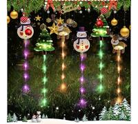 6-Pack of Moving Christmas Lights, Led Moving Christmas Lights Solar & Battery Power, Courtyard Tree Snowman Reindeer, for Porches, Trees, Pathway (A,Solar)