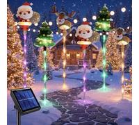 6-Pack of Moving Christmas Lights, LED Solar & Battery Powered Waterproof Outdoor Decorations with Snowman, Reindeer & Tree, Perfect Holiday Yard, Patio & Gift Decor (A)