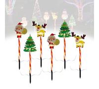 6-Pack of Moving Christmas Lights, Waterproof Garden Pathway Holiday Decorations for Yard, Pathway, Patio, Instant Christmas Vibe LED Moving Xmas Lights Solar & Battery Power(TypeA,Solar)