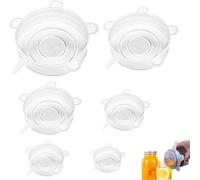 6 Pack of Silicone Food Covers For Dishes, ReusableSilicone Stretch Lids, BPA Free and Expandable to Fit Various Shape of Containers Bowls, Fruits, Cups, Bottles Safe in Dishwasher