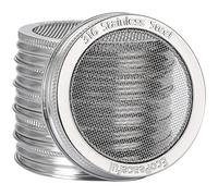6-Pack - ONE-PIECE- 316 Surgical Stainless Steel Sprouting Lids for Wide Mouth Mason Jar - Ball or Kerr - Strainer Mesh Lids - Rust-Proof