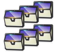 6 Pack Outdoor Solar Lights, 238 LED Solar Security Lights and 3 Modes Motion Sensor 270° Wide Angle Solar Powered Lights IP65 Waterproof Solar Wall Light for Front Door, Yard, Garage, Garden