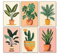 6 Pack Paint by Numbers for Adults - 8x12 Inch Plants Paint by Numbers Kits on Canvas for Adults Beginners, Green Plants DIY Acrylic Oil Adult Painting by Number, Perfect for Gift Home Decor