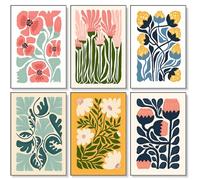 6 Pack Paint by Numbers for Adults - Flower Adult Paint by Numbers Canvas Kits for Beginner, Easy Floral DIY Acrylic Oil Painting by Number for Adults, Perfect for Home Wall Decor 8x12 Inch