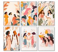 6 Pack Paint by Numbers for Adults, Women Power Design, 8x12 Inch