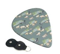 6 Pack Painted Cute Goat Green Guitar Picks - 0.46 0.71 0.93 mm Includes Cool Guitar Picks Thin Medium Heavy Thickness, Electric Guitar Picks for Acoustic Guitar Bass Ukulele