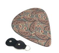 6 Pack Paisley Pattern No.90127 Guitar Picks, Bass Electric Acoustic Guitar Ukulele Accessories, Heavy Guitar Picks Plectrums with Organizer Bag