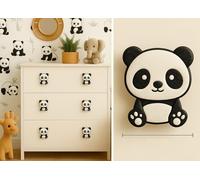 (6-Pack) Panda Theme Children's Door knobs - Pull Handles for Drawers & Cupboards Nursery Playroom Bedroom Deco (Small 5. x 3.6 cm)