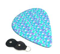 6 Pack Pearl purple blue fish scales Guitar Picks - 0.46 0.71 0.93 mm Includes Cool Guitar Picks Thin Medium Heavy Thickness, Electric Guitar Picks for Acoustic Guitar Bass Ukulele