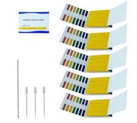 6 Pack pH Test Strips, Universal 480 Strips Full Range 1-14 pH Litmus Paper Test Strips for Soil, Water, Saliva, Cosmetic, Pet Food ＆ Diet pH Test - With 3 Test Pipette Droppers and 1 Glass Rod